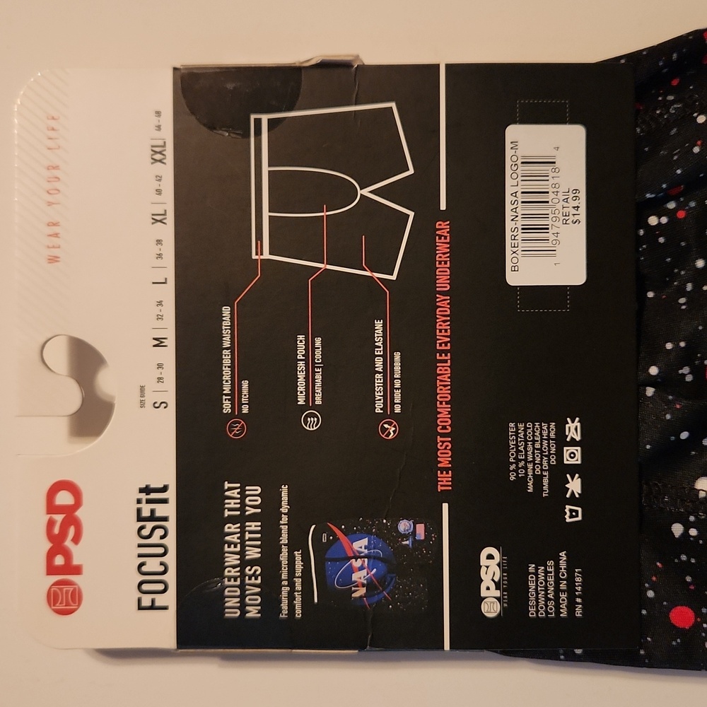 NASA boxer brief size medium. New and original package. By Focus fit. Polyester - Picture 6 of 8